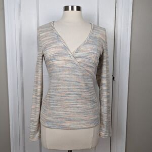 Madewell Multicolor Knit Wrap Top